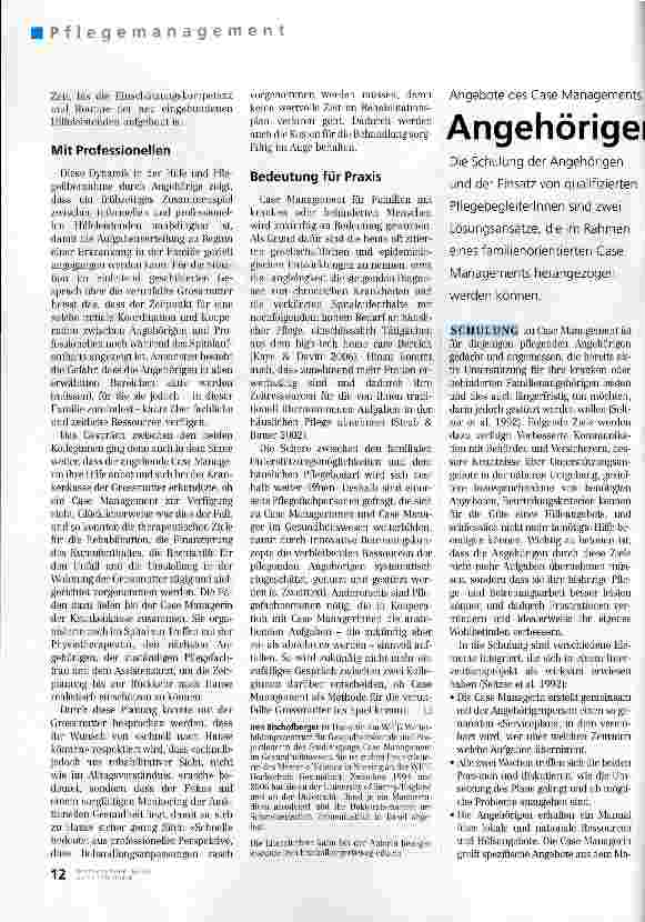 Vorschauseite 1: Angehörigenschulung und PflegebegleiterInnen