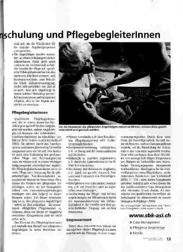 Vorschauseite 2: Angehörigenschulung und PflegebegleiterInnen