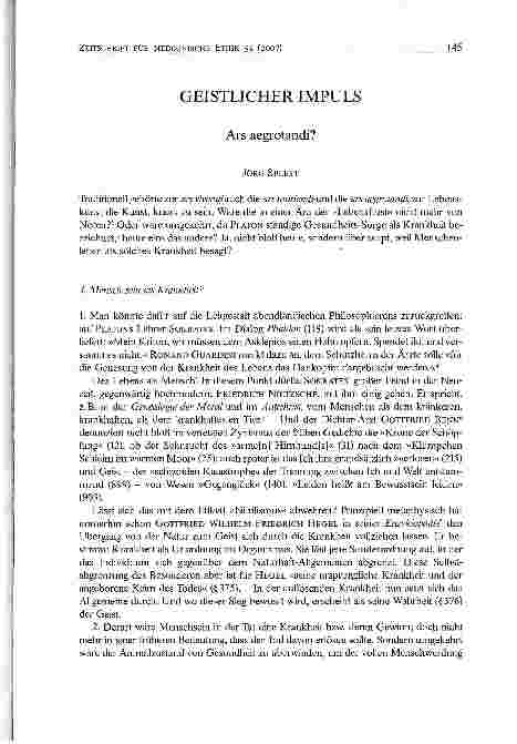Vorschauseite 1: GEISTLICHER IMPULS - Ars aegrotandi?