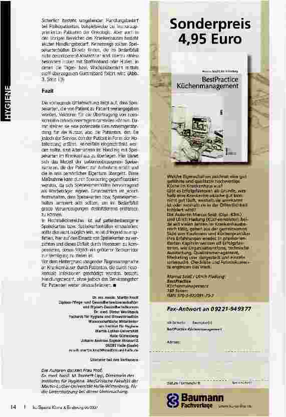 Vorschauseite 3: Speisekarten im Krankenhaus