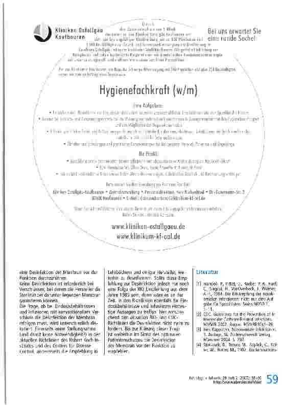Vorschauseite 2: Ist es notwendig, die Membran von Infusionsflaschen vor der Punktion zu desinfizieren?
