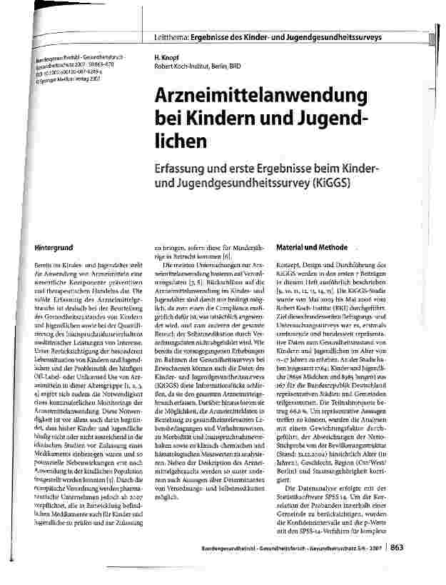 Vorschauseite 1: Arzneimittelanwendung bei Kindern und Jugendlichen
