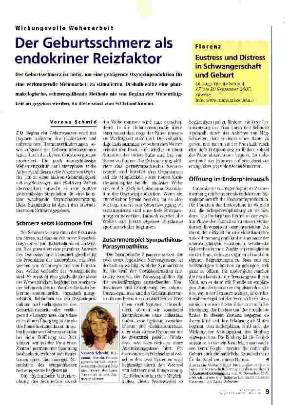 Vorschauseite 1: Der Geburtsschmerz als endokriner Reizfaktor