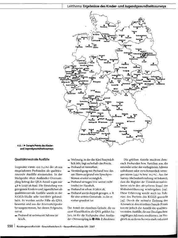Vorschauseite 4: Der Kinderund Jugend-gesundheitssurvey (KiGGS): Stichprobendesign, Response und Nonresponse-Analyse