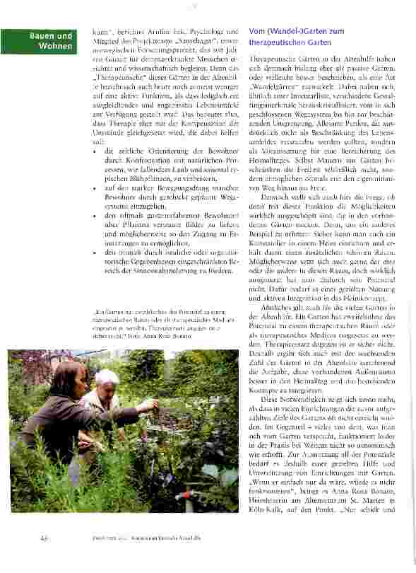Vorschauseite 2: Gärten und Gärtnern in der Altenhilfe