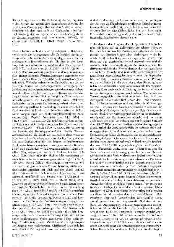 Vorschauseite 4: Zum Anspruch auf effektiven Rechtsschutz eines konkurrierenden Bewerbers bei der Aufnahme in den Krankenhausplan - Konkurrentenschutz im Wege der Drittanfechtung