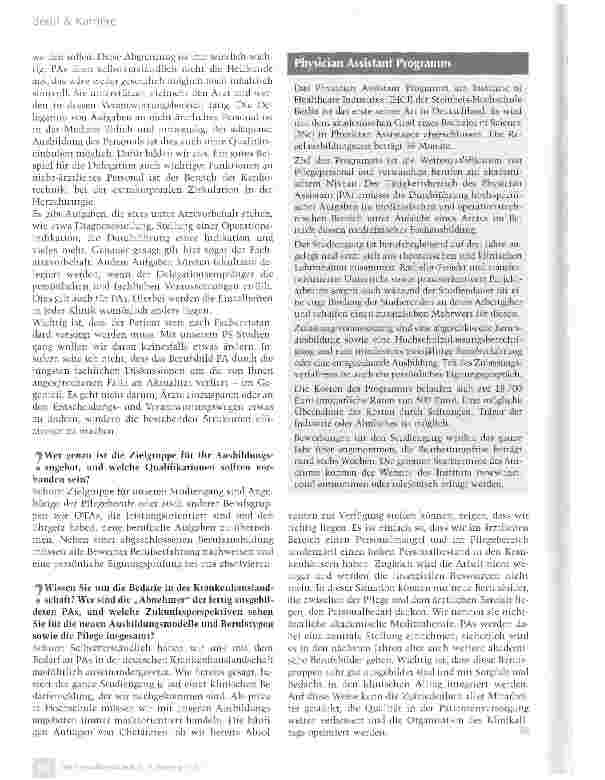 Vorschauseite 3: Bachelor-Studiengang für Assistenz im OP
