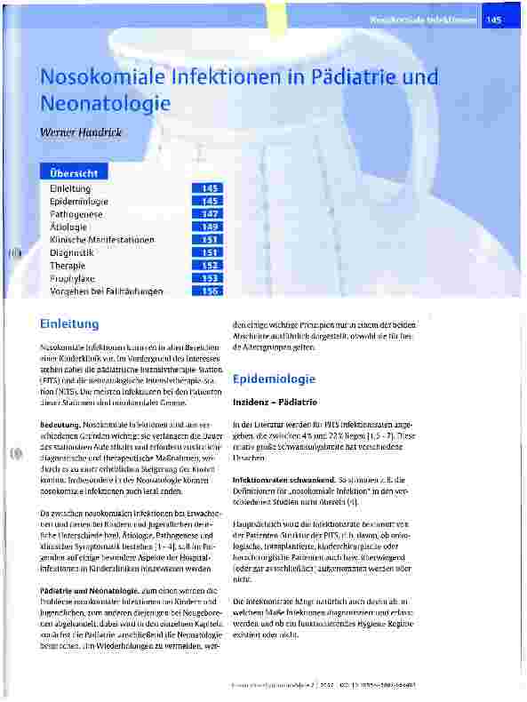 Vorschauseite 1: Nosokomiale Infektionen in Pädiatrie und Neonatologie
