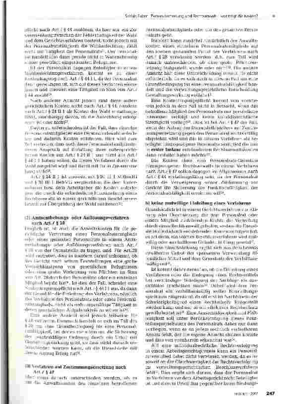 Vorschauseite 3: Personalvertretung und Rechtsanwalt-wer trägt die Kosten?