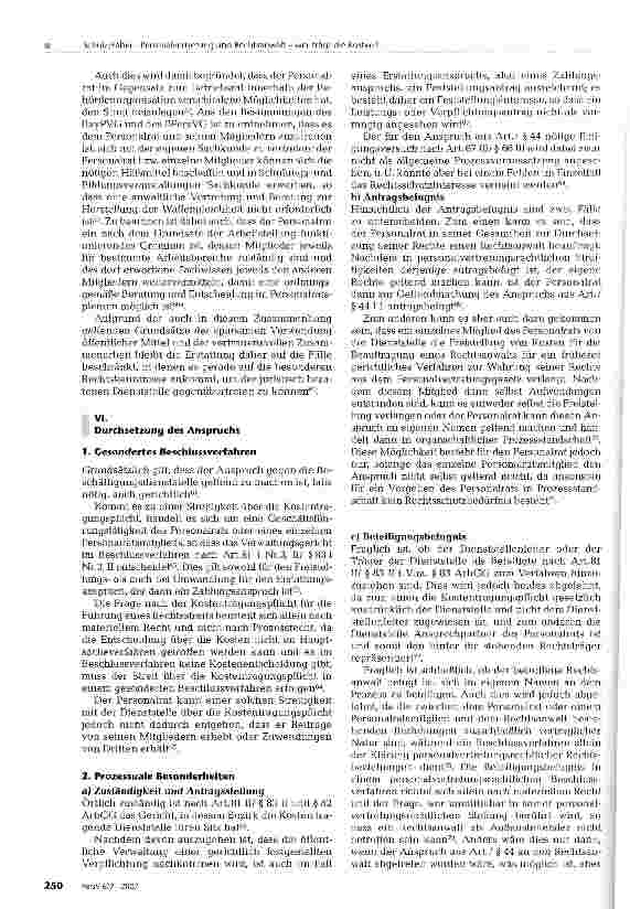 Vorschauseite 6: Personalvertretung und Rechtsanwalt-wer trägt die Kosten?