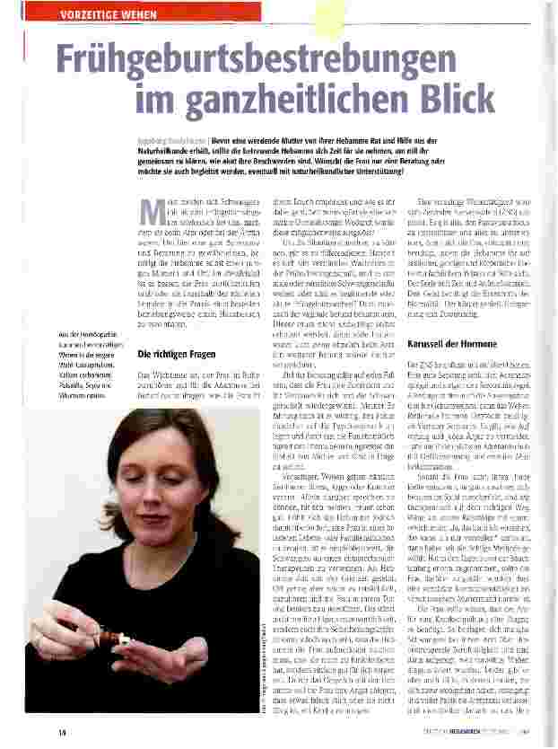 Vorschauseite 1: Frühgeburtsbestrebungen im ganzheitlichen Blick