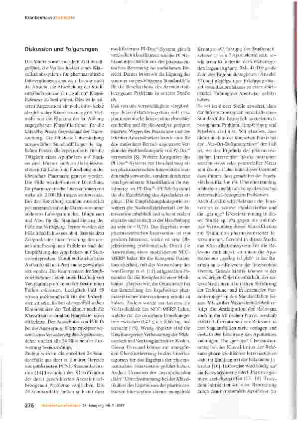 Vorschauseite 4: Verlässlichkeit eines Klassifikationssystems für pharmazeutische Interventionen