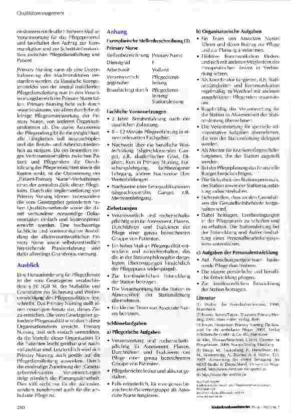 Vorschauseite 4: Qualitätssteigerung durch Einführung von Primary Nursingin die ambulante Kinderkrankenpflege