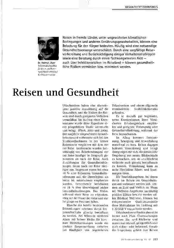 Vorschauseite 1: Reisen und Gesundheit