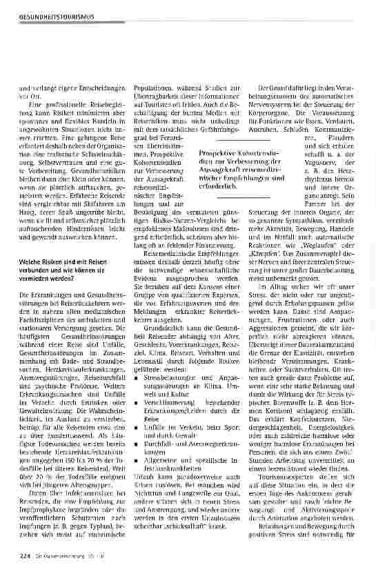 Vorschauseite 2: Reisen und Gesundheit