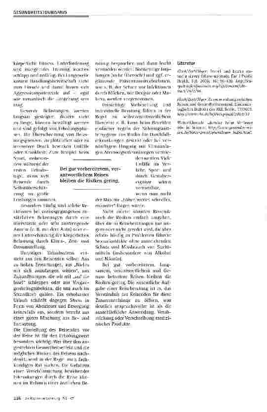 Vorschauseite 4: Reisen und Gesundheit