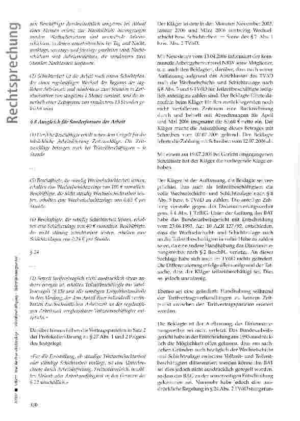 Vorschauseite 2: Schichtbzw. Wechselschichtzulage -Teilzeitbeschäftigung -Diskriminierungsverbot