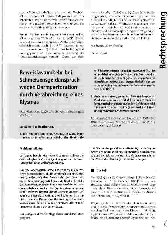 Vorschauseite 5: Schichtbzw. Wechselschichtzulage -Teilzeitbeschäftigung -Diskriminierungsverbot