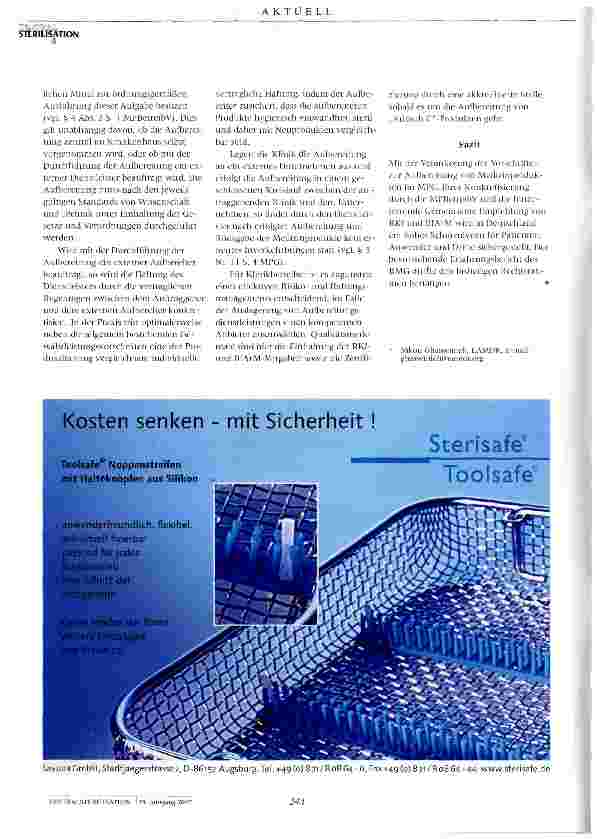 Vorschauseite 3: Haftungsrechtliche Besonderheiten bei der Aufbereitung von Medizinprodukten