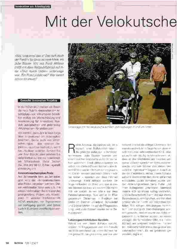 Vorschauseite 1: Mit der Velokutsche unterwegs