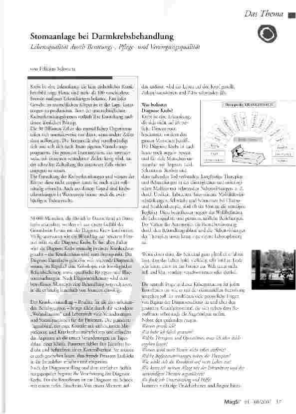 Vorschauseite 1: Stomaanlage bei Darmkrebsbehandlung