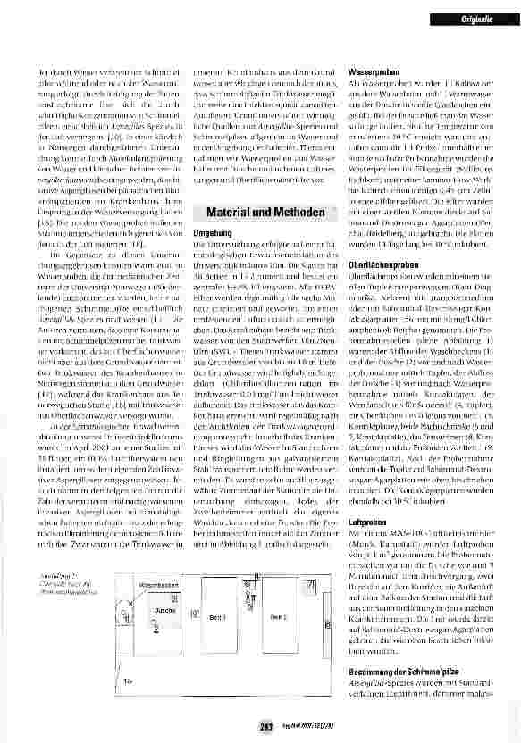 Vorschauseite 2: Krankenhaus-Trinkwasser aus Grundwasser ist eine Quelle für non-Aspergillus-Spezies Schimmelpilze