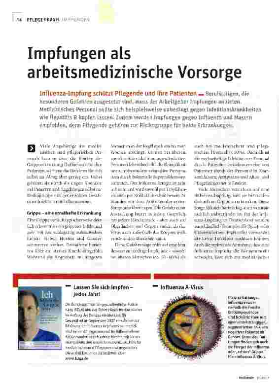 Vorschauseite 1: Impfungen als arbeitsmedizinische Vorsorge