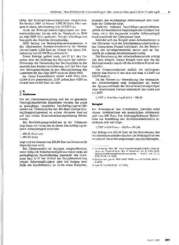 Vorschauseite 5: Neue Rechtslage im Zusammenhang mit dem sozialversicherungsrechtlichen Entgeltbegriff