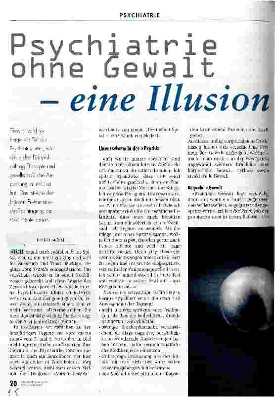 Vorschauseite 1: Psychiatrie ohne Gewalt - eine Illusion