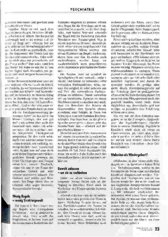 Vorschauseite 4: Psychiatrie ohne Gewalt - eine Illusion