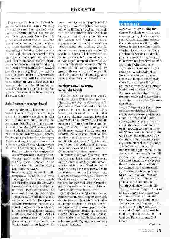 Vorschauseite 6: Psychiatrie ohne Gewalt - eine Illusion