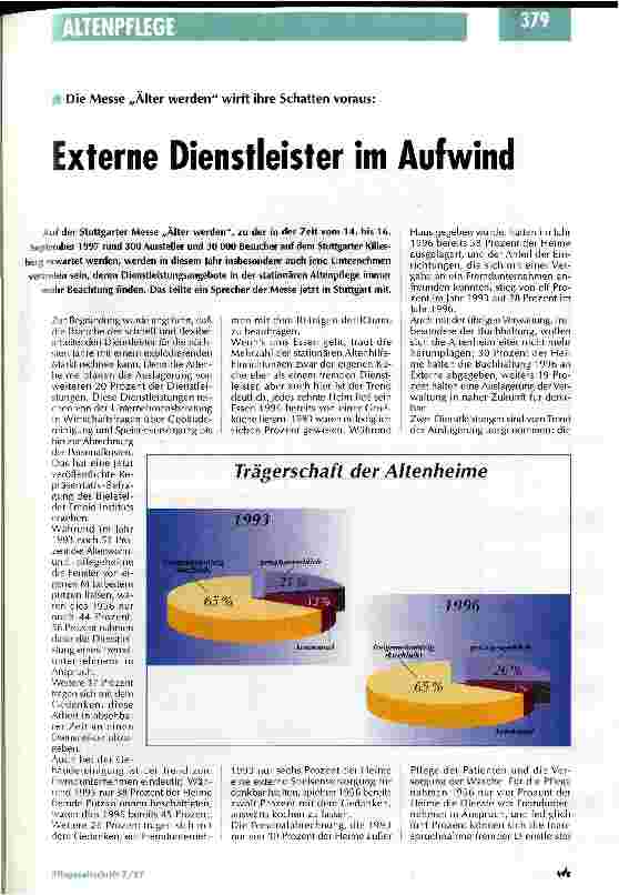 Vorschauseite 1: Externe Dienstleister im Aufwind Die Messe Älter werden wirft ihre Schatten voraus