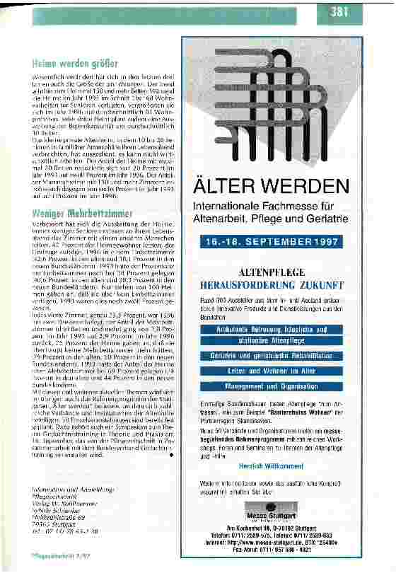 Vorschauseite 3: Externe Dienstleister im Aufwind Die Messe Älter werden wirft ihre Schatten voraus