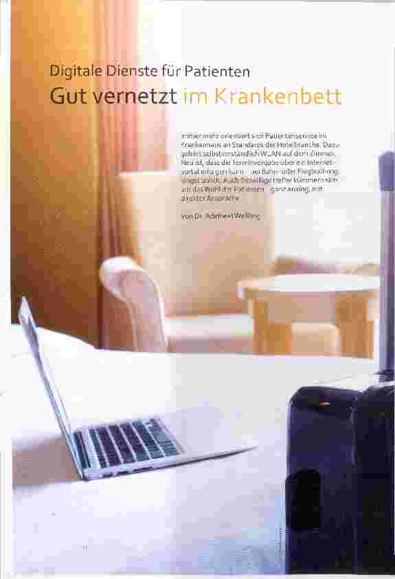 Vorschauseite 1: Digitale Dienste für Patienten Gut vernetzt im Krankenbett