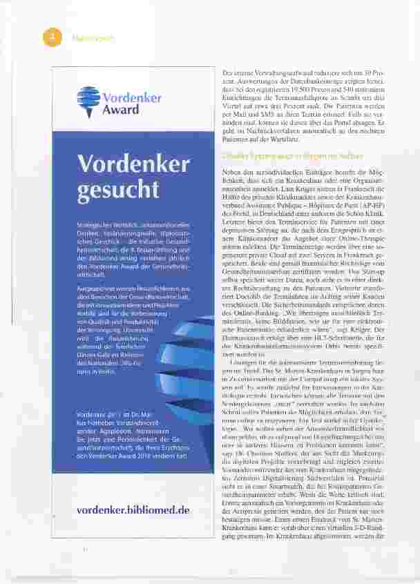 Vorschauseite 3: Digitale Dienste für Patienten Gut vernetzt im Krankenbett