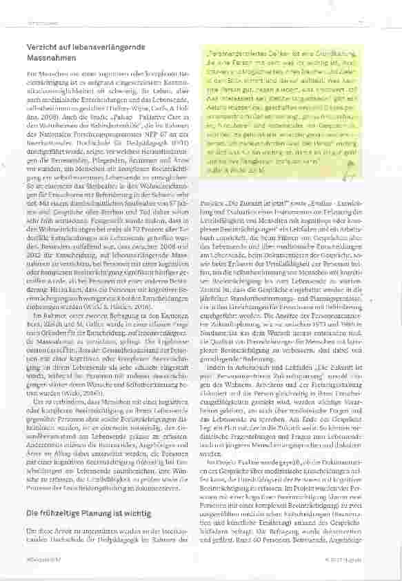 Vorschauseite 2: Selbstbestimmung bis zum Lebensende, auch mit kognitiven Beeinträchtigungen