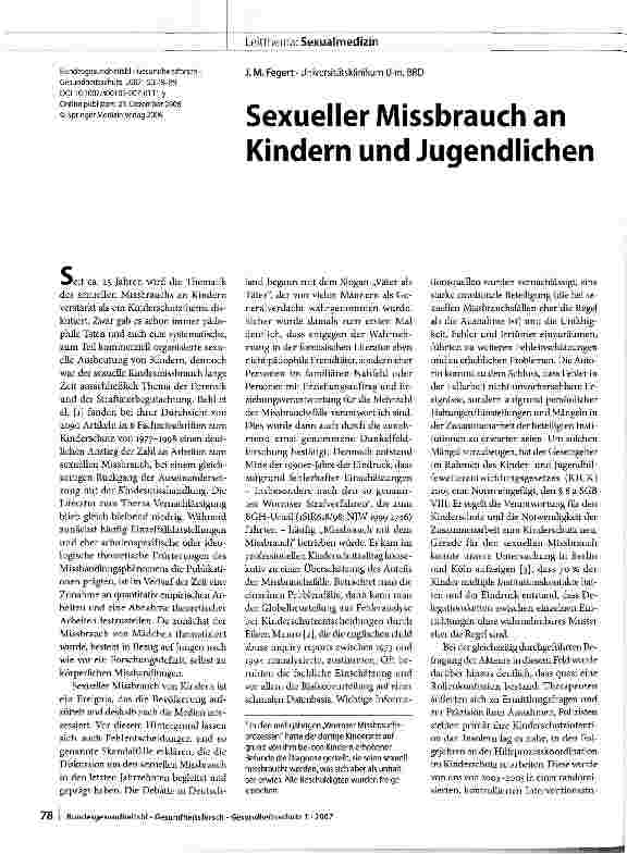 Vorschauseite 1: Sexueller Missbrauch an Kindern und Jugendlichen