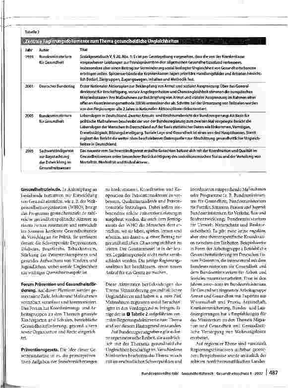 Vorschauseite 4: Strategien zur Verminderung gesundheitlicher Ungleichheiten in Deutschland