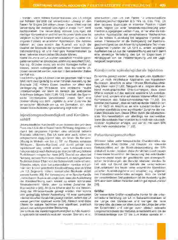 Vorschauseite 6: Steuerbarkeit der Spinalanästhesie - nach wie vor / ein ungelöstes Problem?