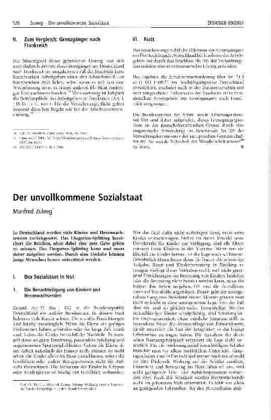 Vorschauseite 1: Der unvollkommene Sozialstaat