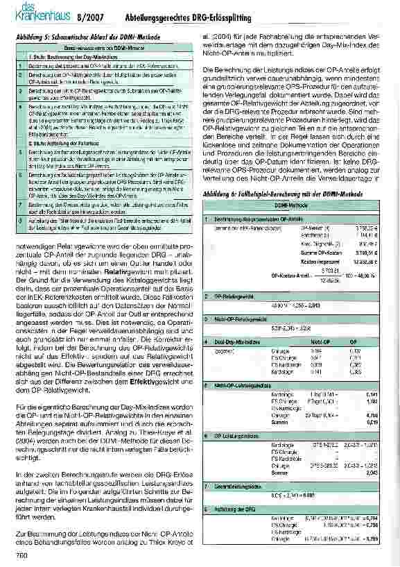 Vorschauseite 5: Vorbereitung zum Profitcenter: Abteilungsgerechtes DRG-Erlössplitting