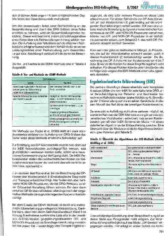 Vorschauseite 6: Vorbereitung zum Profitcenter: Abteilungsgerechtes DRG-Erlössplitting