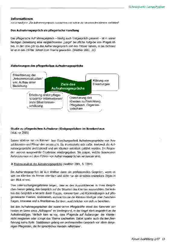 Vorschauseite 3: Ein Aufnahmegespräch beobachten und sich in die Beteiligten einfühlen