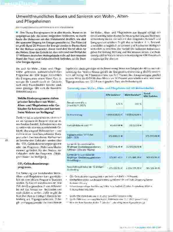 Vorschauseite 1: Umweltfreundliches Bauen und Sanieren von Wohn-, Alten-und Pflegeheimen