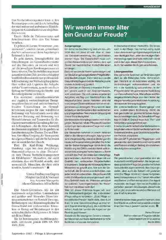 Vorschauseite 3: Patientenund Bewohnerstatus über den Tod hinaus