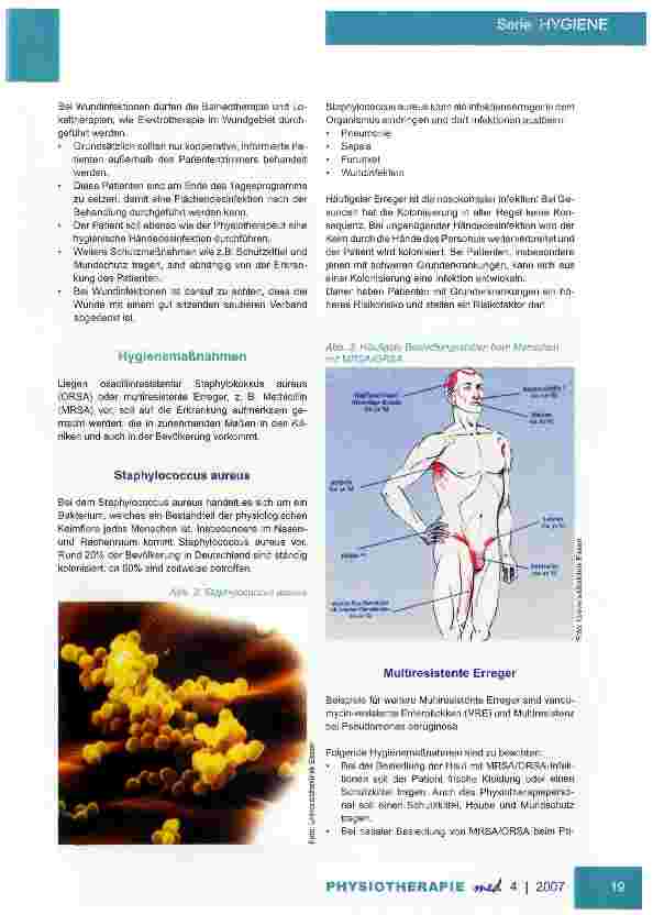 Vorschauseite 2: Hygienemaßnahmen in der Physiotherapie Teil IV: Der infektiöse Patient