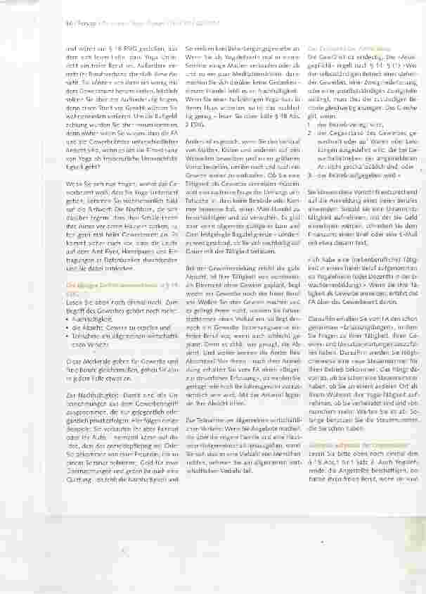 Vorschauseite 3: Yogalehrerln - Freier Beruf oder Gewerbe?
