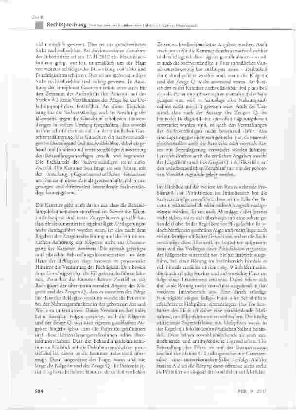 Vorschauseite 4: Zum Nachweis des Entstehens eines Dekubitus infolge von Pflegemängeln