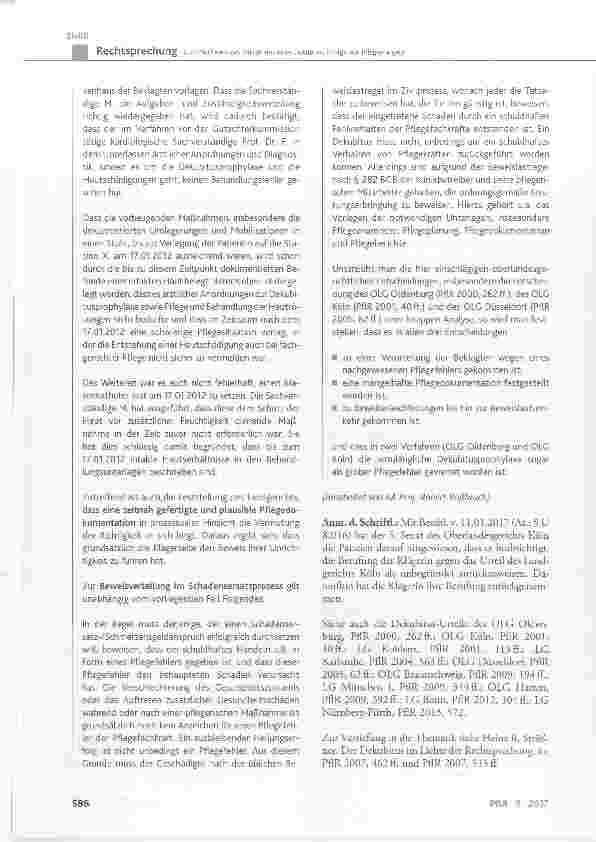 Vorschauseite 6: Zum Nachweis des Entstehens eines Dekubitus infolge von Pflegemängeln