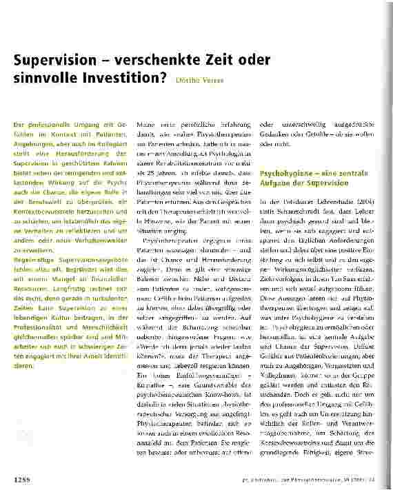 Vorschauseite 1: Supervision - verschenkte Zeit oder sinnvolle Investition?